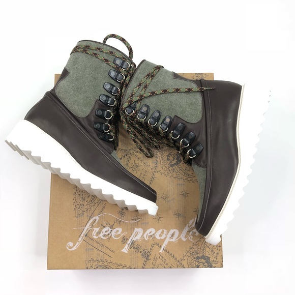 Free People Fallon Hiker Boot Green New NWT - Picture 2 of 8